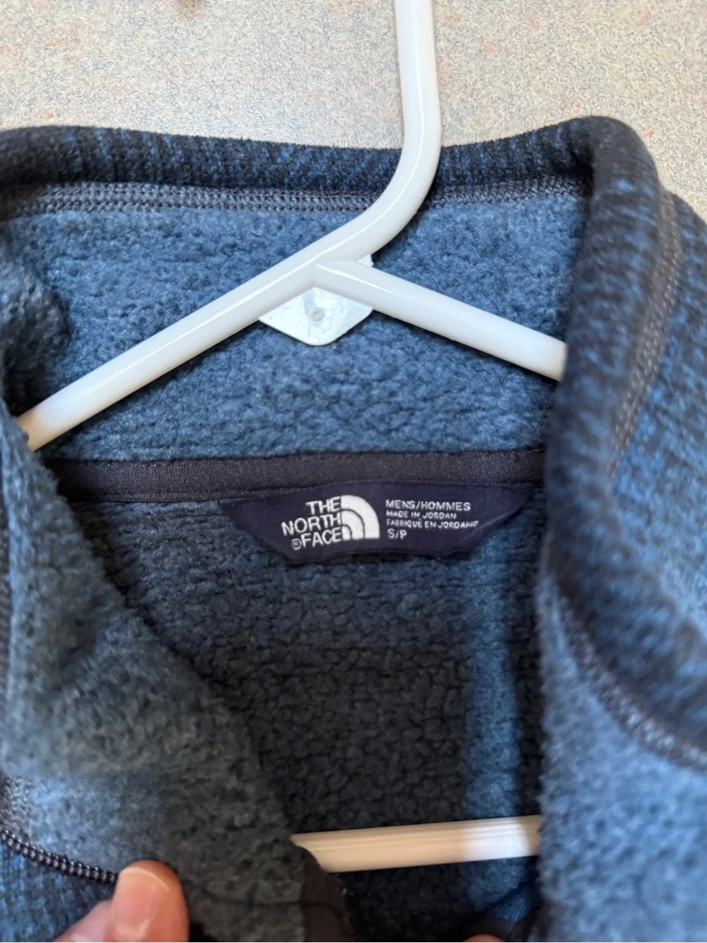 The North Face Plaid Fleece Quarter Zip Pullover Blue Black Men’s Small